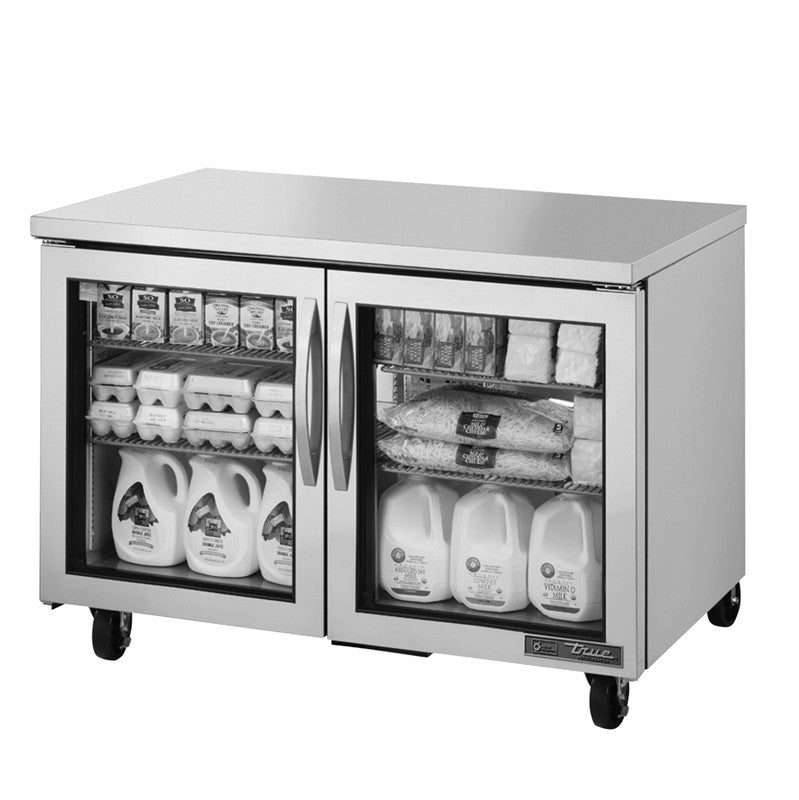 True TUC-48G-HC~FGD01 Undercounter Refrigerator, 48 3/8" Wide, 2 Doors, 4 Shelves