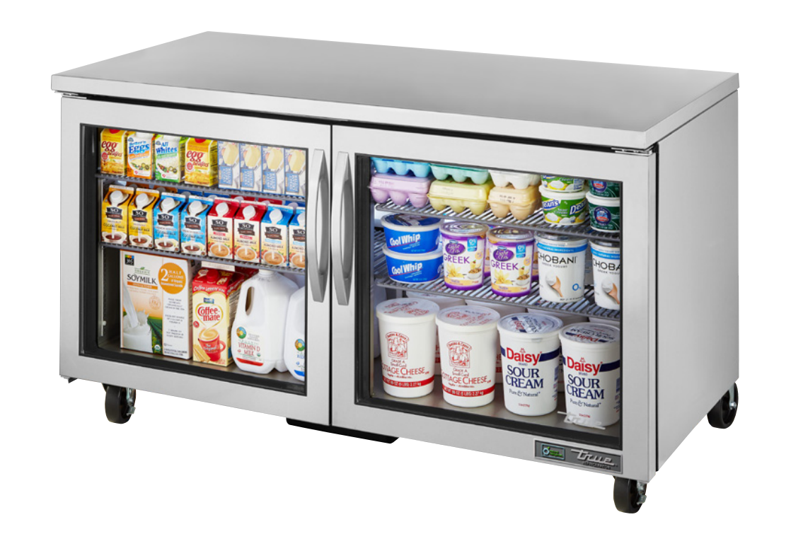 True TUC-60G-HC~FGD01 Undercounter Refrigerator, 60 3/8" Wide, 2 Doors, 4 Shelves