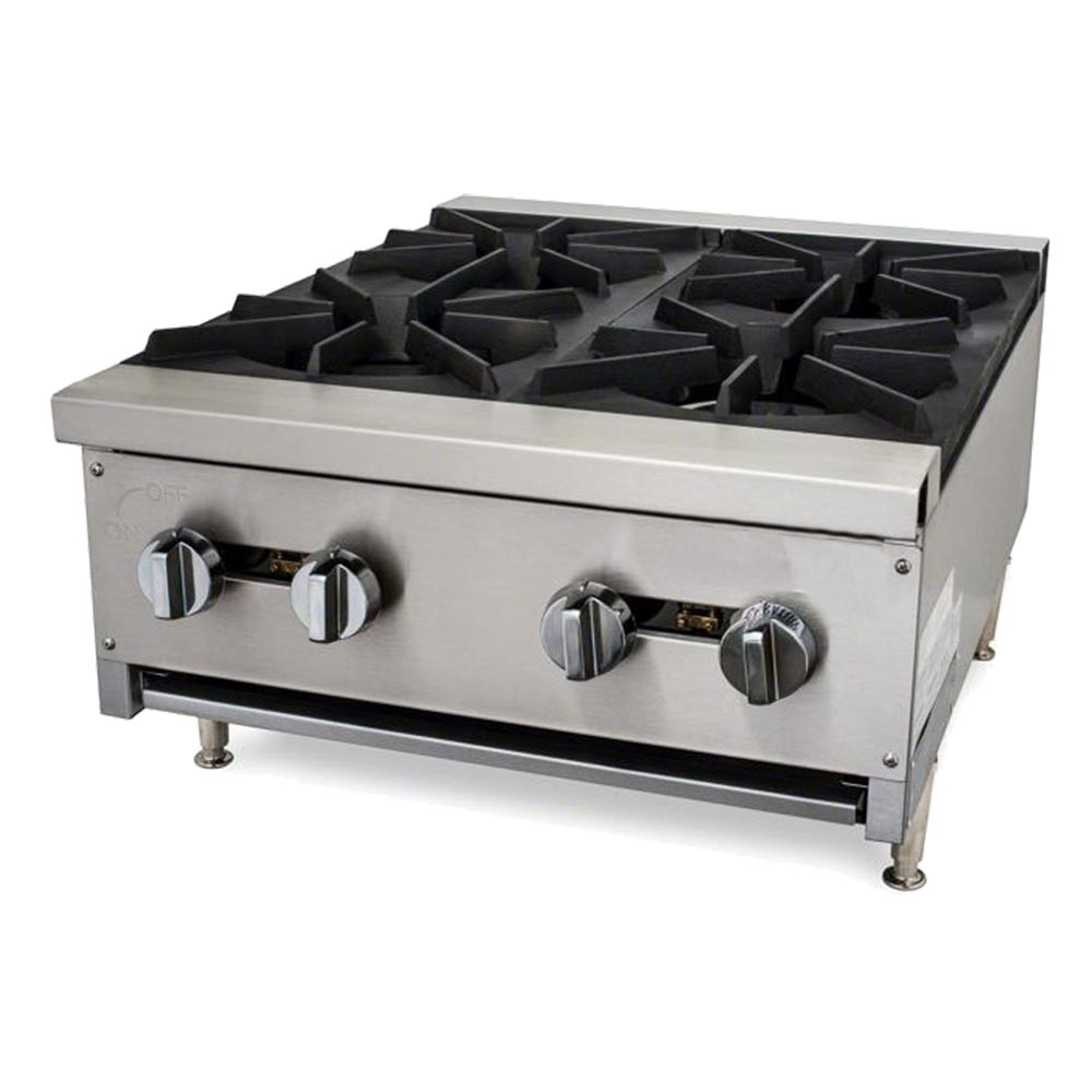 Cookline CHP-24-4 24" Gas Four Burner Commercial Countertop Hot Plate, 100,000 BTU