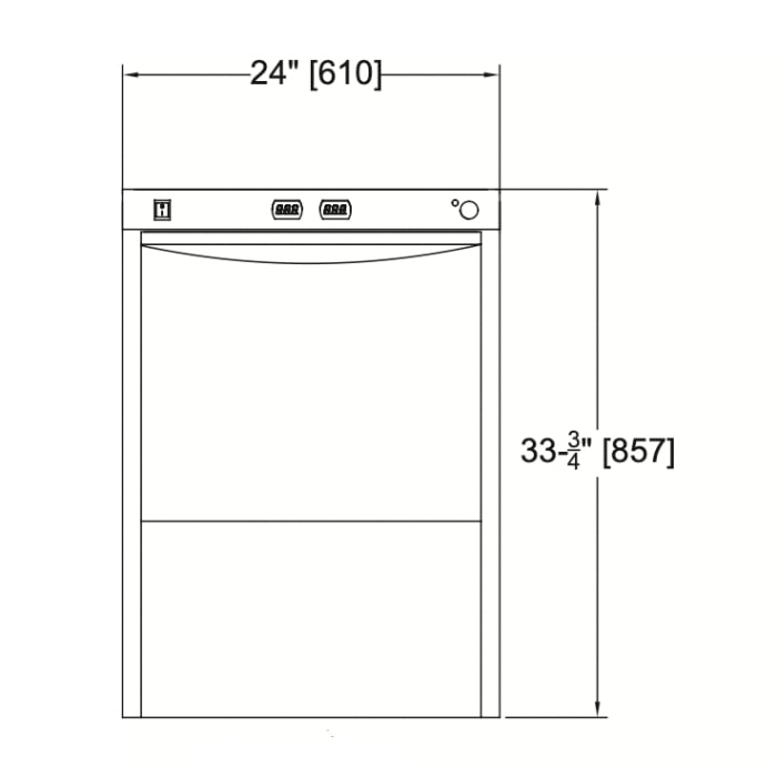 American Dish Service HUB-40 High Temp Undercounter Dish Machine with Booster