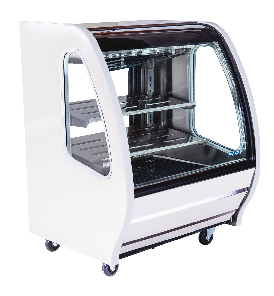Pro-kold DDC-40 40″ Curved Glass Deli Display Case, Stainless Steel Exterior, Stainless Steel Worktop