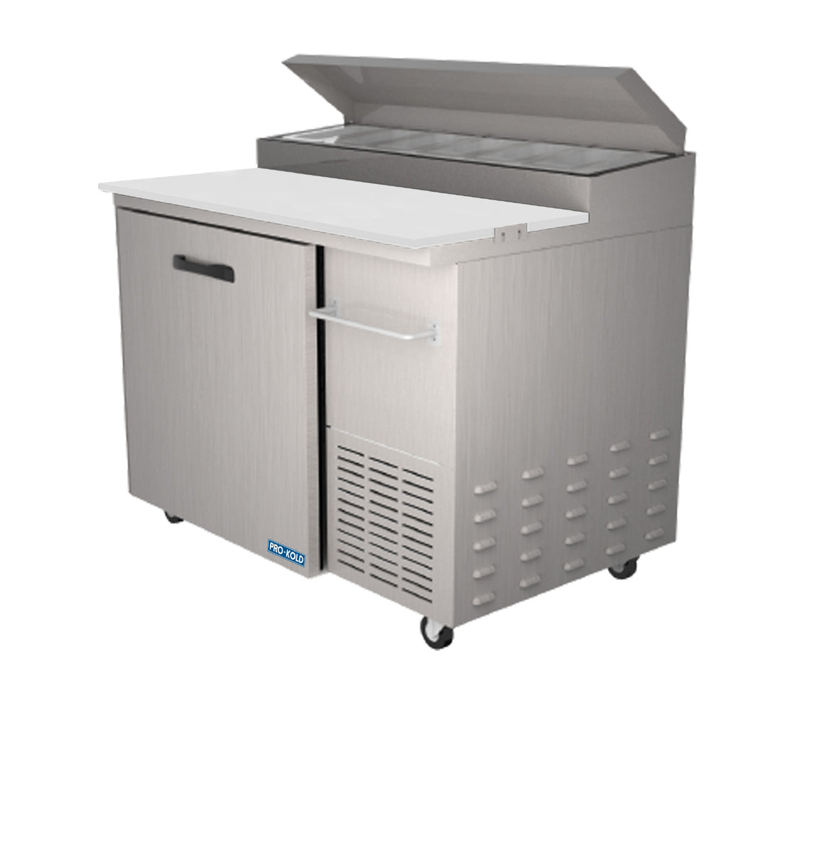 Pro-kold PPT-44-01 44" 1 Door Refrigerated Pizza Prep Table, Stainless Steel Body and Interior Floor
