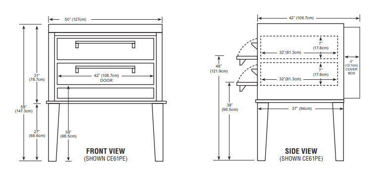 Peerless CE61PE Twin Deck Electric Pizza Oven