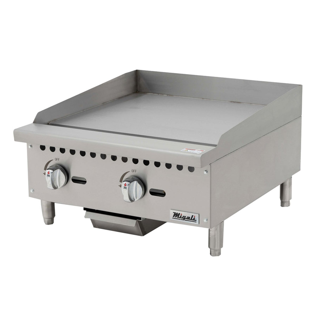 Migali C-G24T 24″ Wide Manual Countertop Thermostatic Griddle, 60,000 BTU