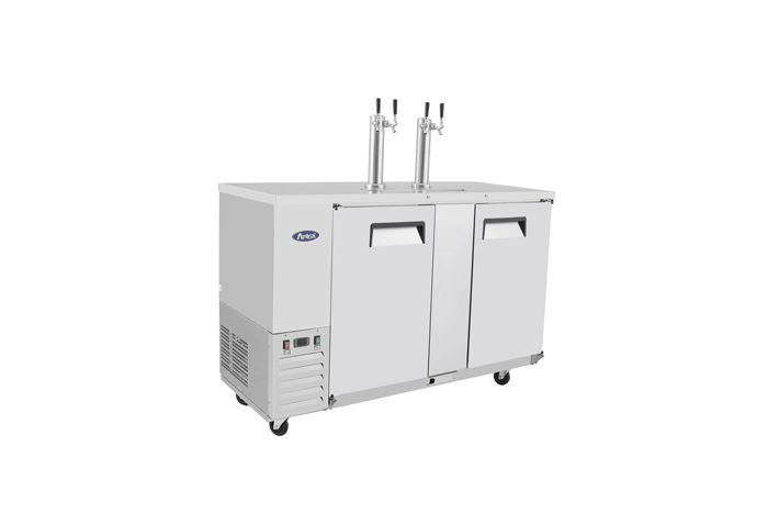 Atosa MKC58GR 58" Double Dual Tap Keg Cooler, Stainless Steel