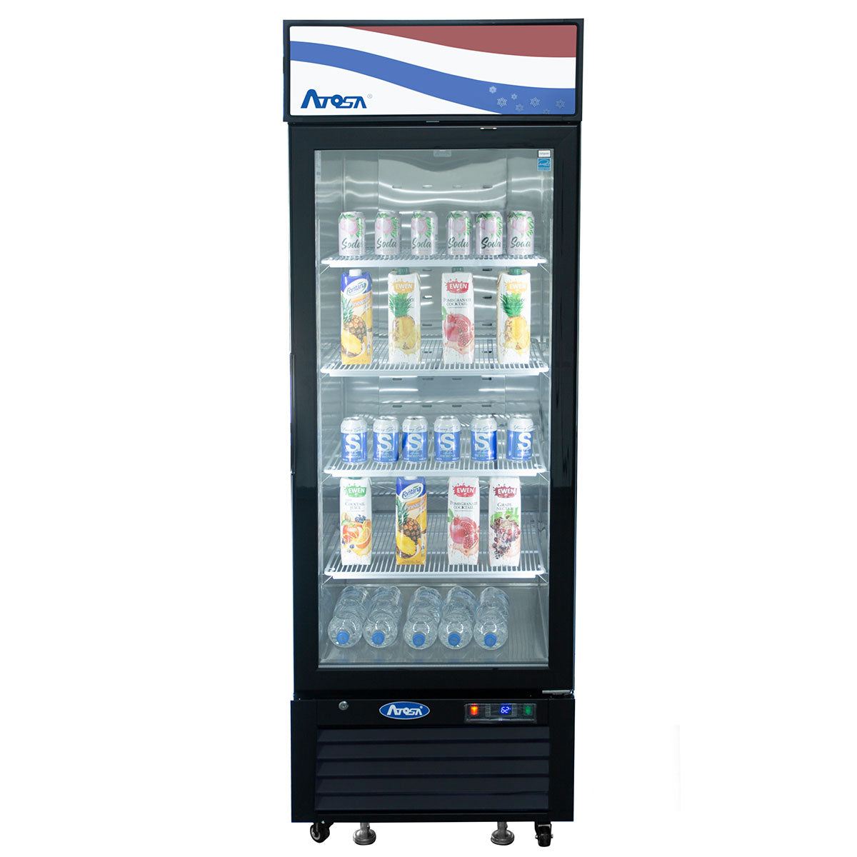 Atosa MCF8720GR 27" 1 Door Black Exterior Glass Door Freezer Merchandiser, 19.4 Cu. Ft.