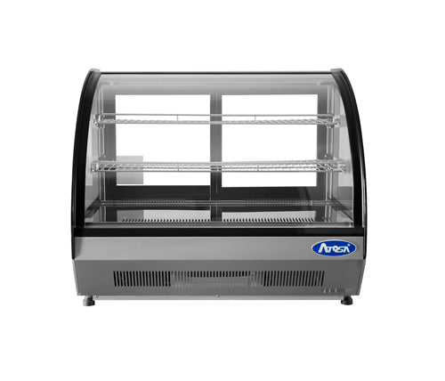 Atosa CRDC-35 27" Countertop Refrigerated Display Merchandiser, Curved, 3.5 Cu Ft