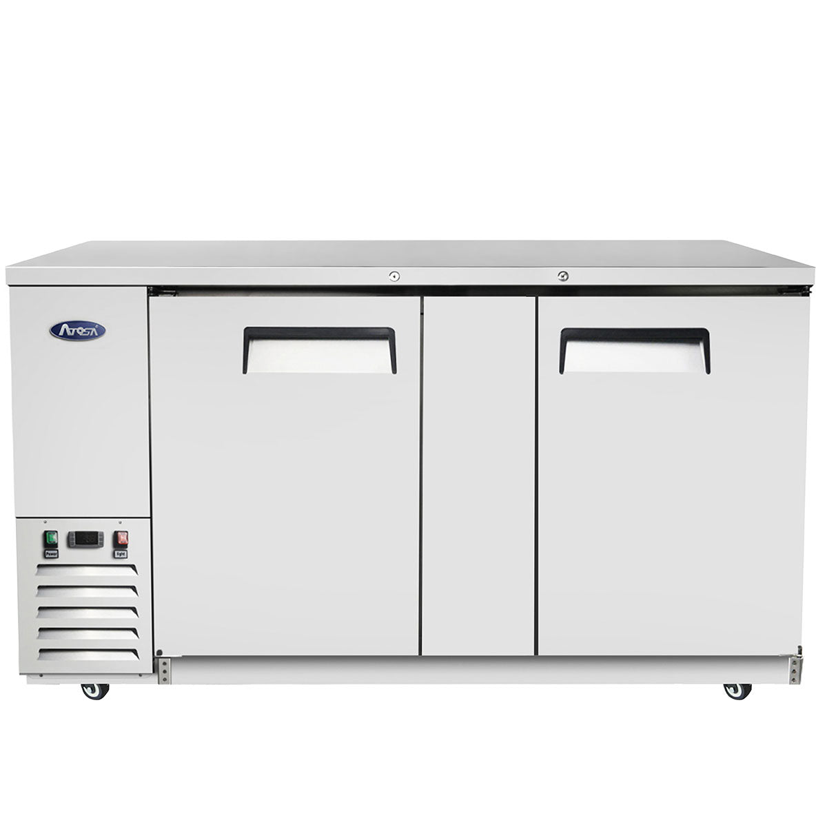 Atosa SBB69GRAUS1 68" 2 Door Shallow Depth Back Bar Cooler, 18.6 Cu. Ft., Stainless Steel Exterior
