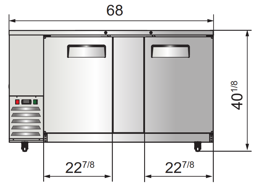Atosa SBB69GGRAUS1 68" 2 Door Shallow Depth Back Bar Cooler With Glass Doors, 18.6 Cu. Ft., Stainless Steel Exterior