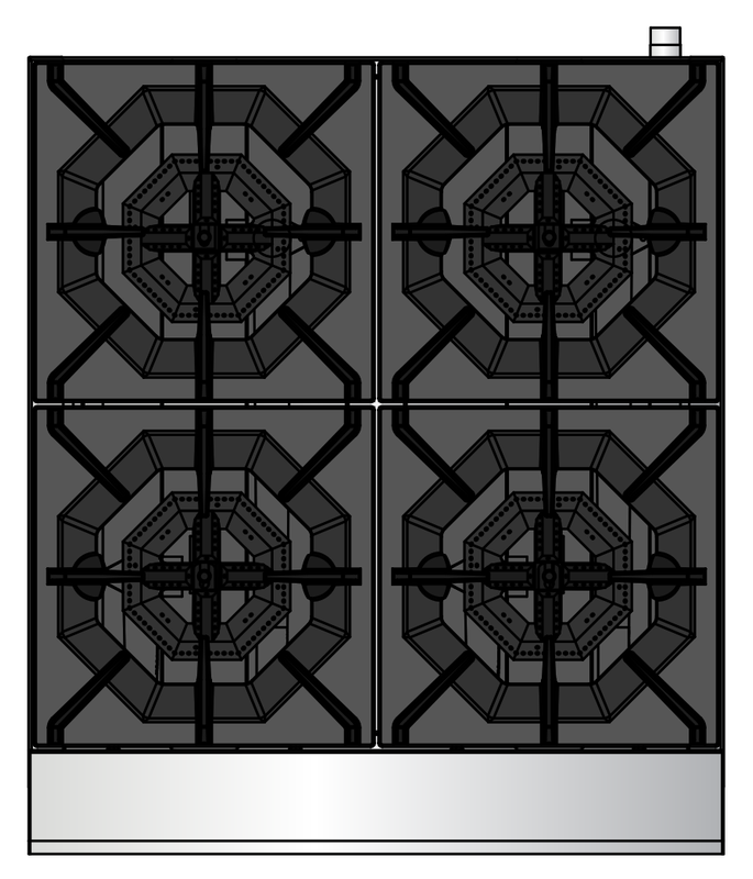 Atosa ACHP-4 24" 4 Burner Countertop Hotplate, Total 128,000 B.T.U.