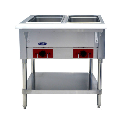 Atosa CSTEA-2C 30" Electric Hot Food Steam Table, 2 Wells, Water Pans Included, 1000W, 120V