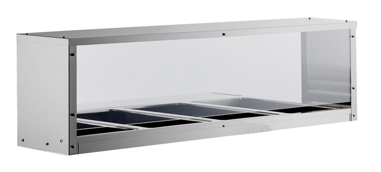 Atosa MROS-4ST Overshelf/sneezeguard for 4 Wells Steam Table