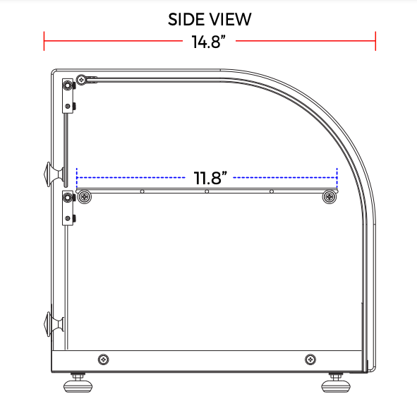 Marchia CA45 22" Curved Glass Countertop Dry Display Case