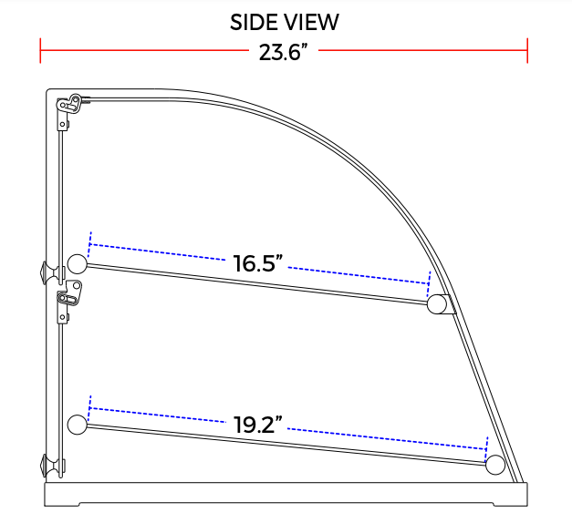 Marchia CA70 14" Curved Glass Extra Deep Countertop Dry Display Case