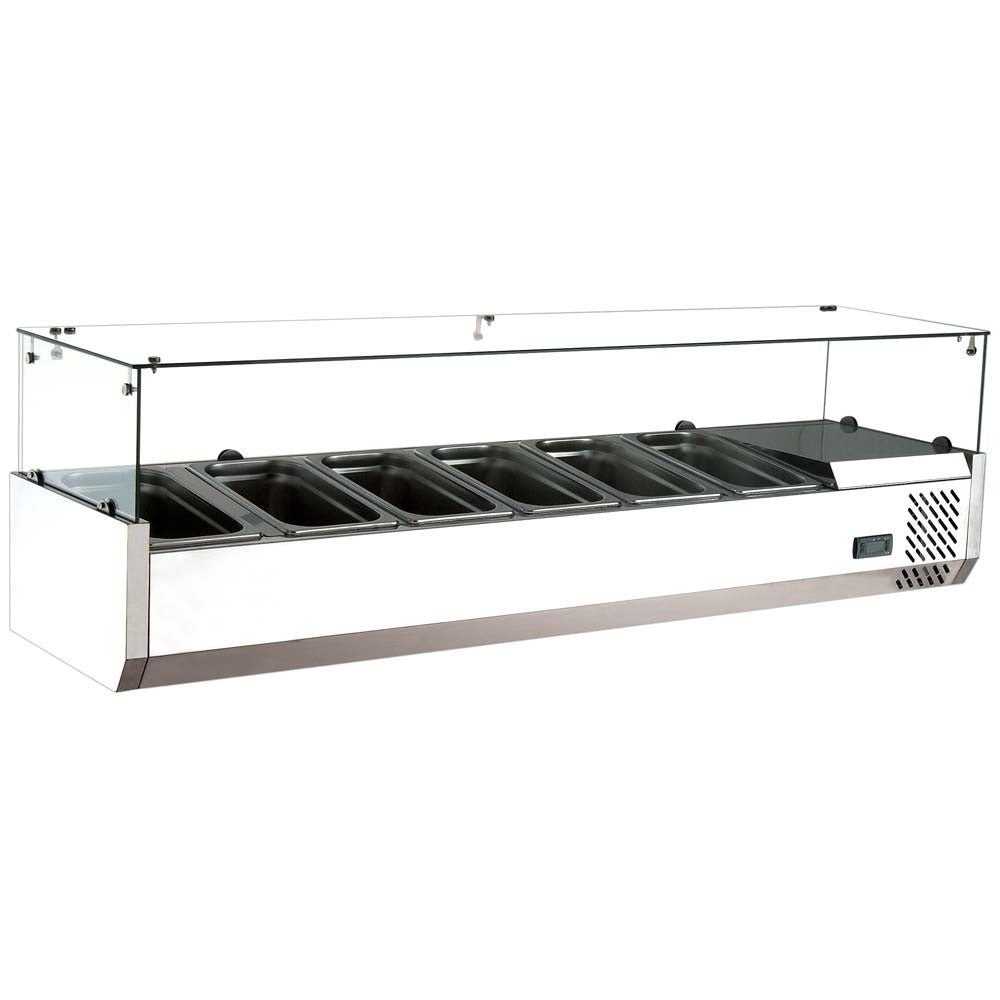 Marchia MTR6 59" Refrigerated Countertop Salad Bar, Topping Rail