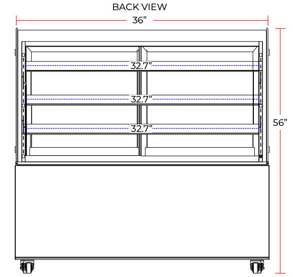 Marchia MBT36 36" Curved Glass Refrigerated Bakery Display Case