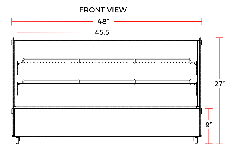 Marchia MDC261 48" Refrigerated Curved Glass Countertop Display Case