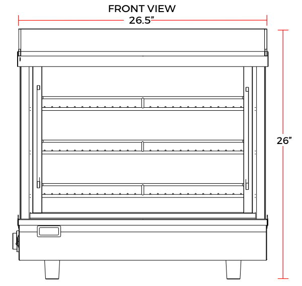 Marchia MHCC96 27" Heated Countertop Display Front and Rear Access Doors