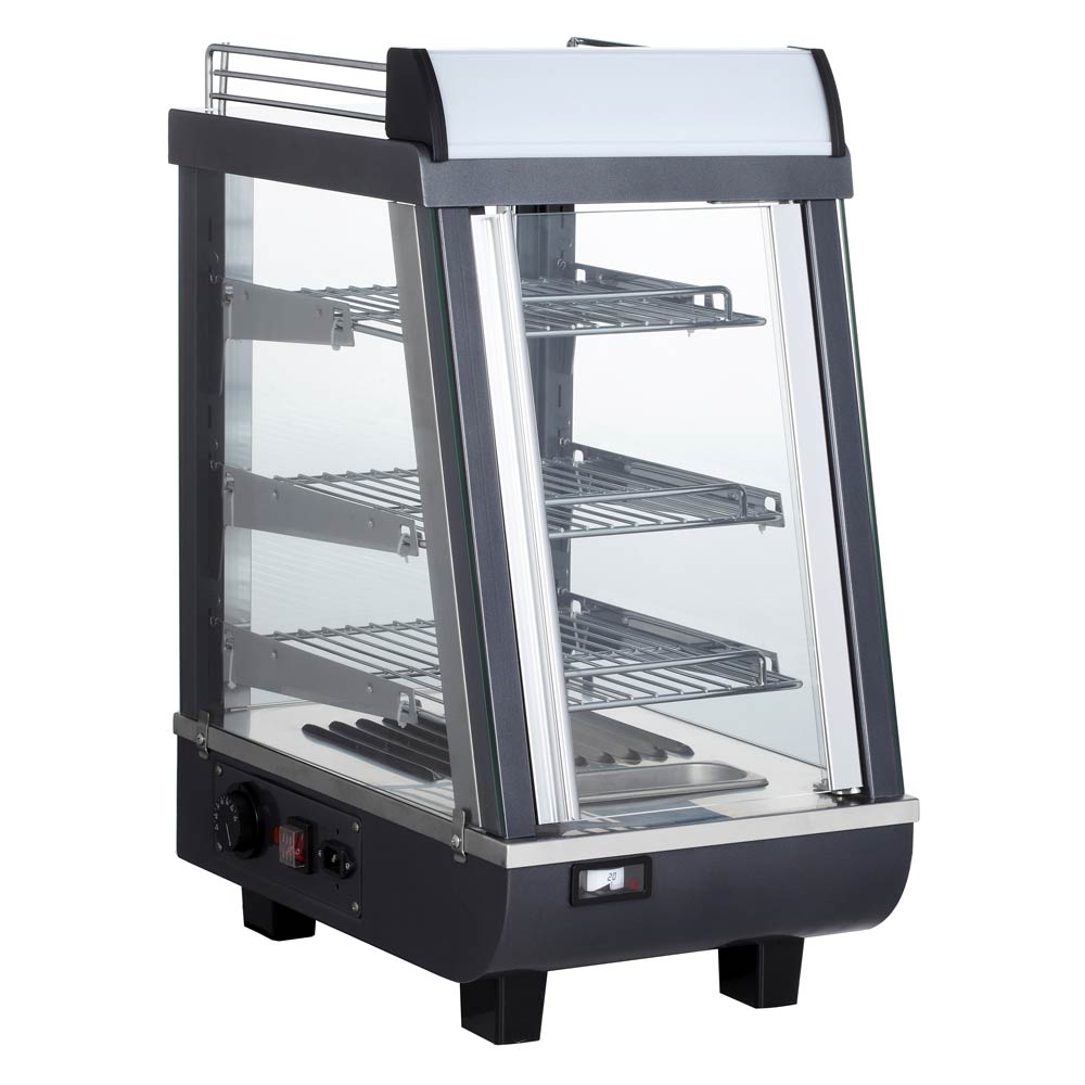 Marchia MHCC76 14" Heated Countertop Display Front and Rear Access Doors