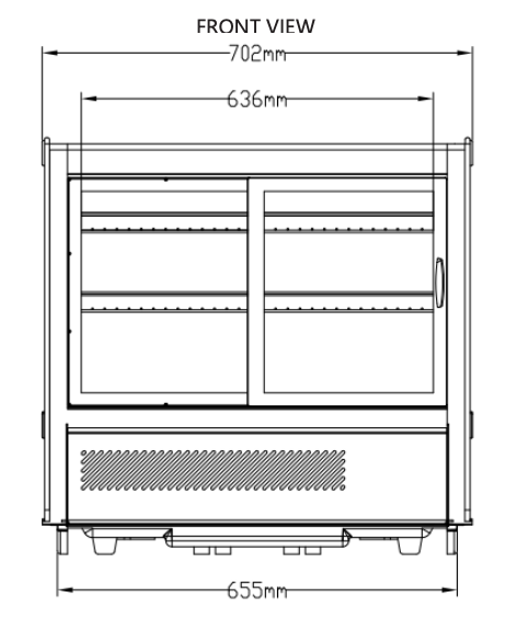 Marchia MDC120-ST 27" Refrigerated Display Case, Black Color, Straight Glass