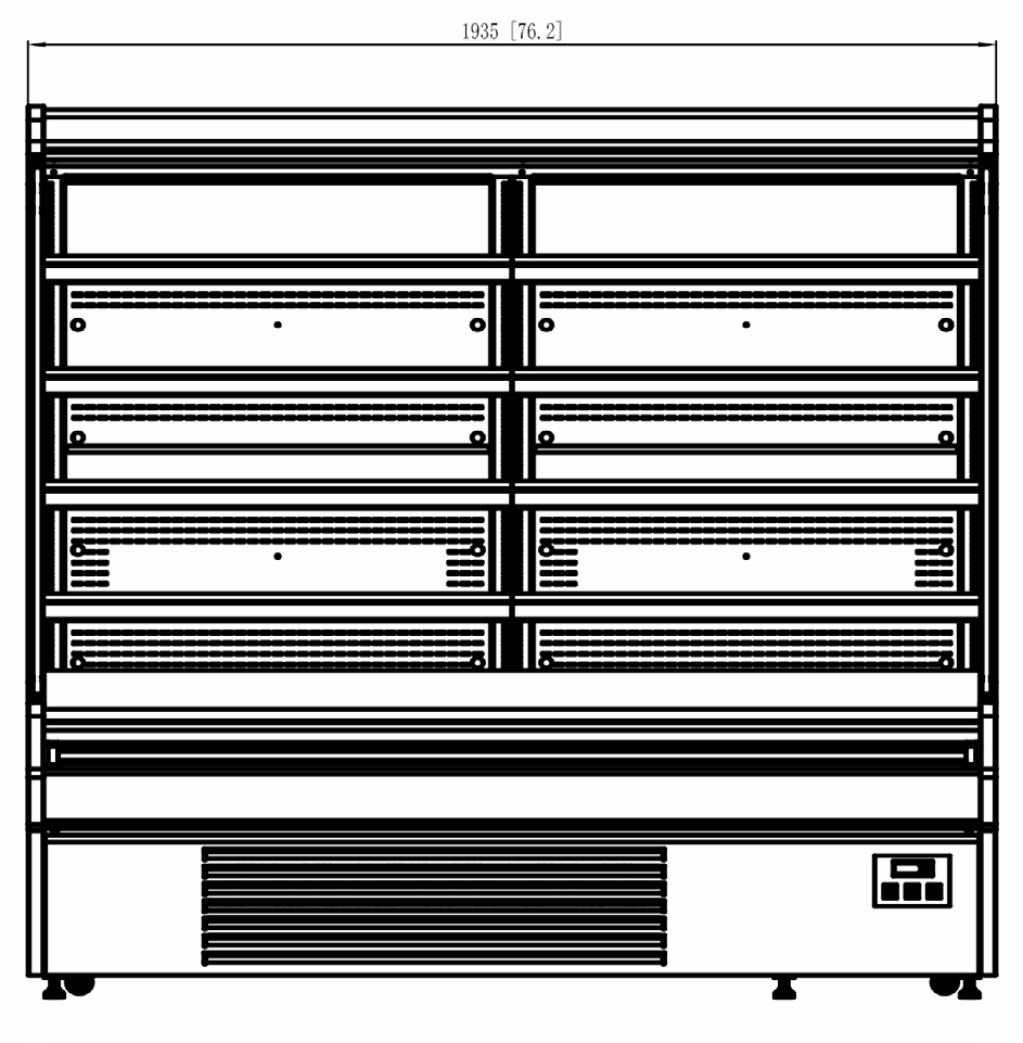 Coldline SOCD-76-B 76'' Black Deep Refrigerated Air Curtain Merchandiser