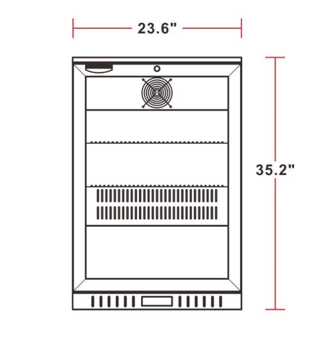 Unity U-BB1 24" Countertop Swing Door Merchandising Bar Cooler