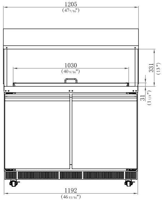 Coldline CBT-48-CSG 48" Stainless Steel Refrigerated Salad Bar, Buffet Table with Sneeze Guard, Tray Slide and Pan Cover, Self Service