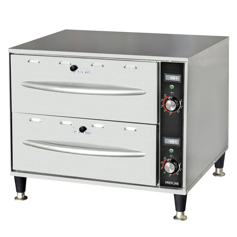 Prepline DW2 Double Freestanding Stainless Steel Drawer Warmer, 900W, 120V