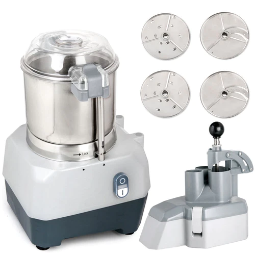 Prepline PCFP-5B Combination Food Processor with 5 Qt Stainless Steel Bowl, Continuous Feed and 4 Discs, 1HP