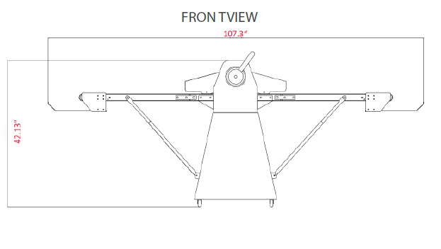 Prepline FSS-89-220 89" Reversible Floor Model Dough Sheeter,  Stainless Steel Body, 220v