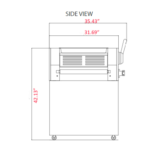 Prepline FSS-89-220 89" Reversible Floor Model Dough Sheeter,  Stainless Steel Body, 220v