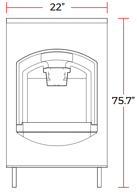 Coldline BD150 22" 150 lb. Ice Dispensing Ice Machine Bin, 22" Wide (Bin Only)