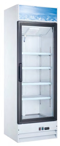 Coldline G15-W 26" White Glass Door Merchandiser Refrigerator, LED lighting, 79" High