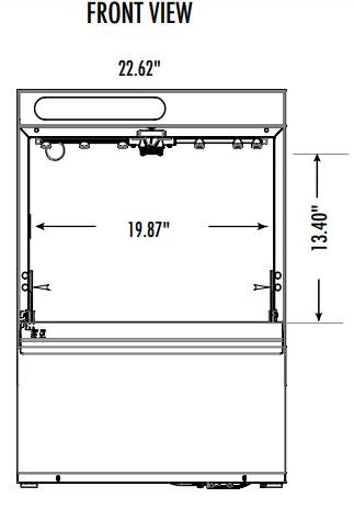 Jet-Tech EV18 High-Temp Undercounter Dishwasher, 60 Racks Per Hour