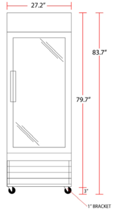 Coldline D12-W 27″ White Glass Door Merchandiser Freezer, 80" Height
