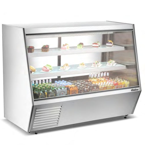 Coldline HDL-72 72" Refrigerated Raw Meat Deli Case with Rear Storage, Slanted Glass