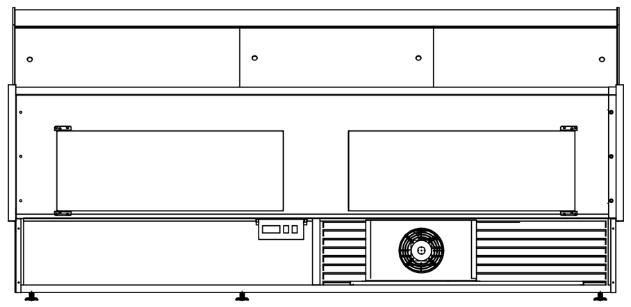 Coldline SDC98 98" Refrigerated Meat Deli Case with Rear Storage, Curved Glass