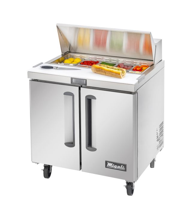 Migali C-SP36-10-HC 36" Refrigerated Sandwich Prep Table 9.4 cu.ft, 10 Pans