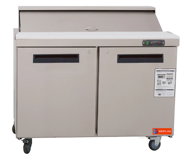 Westlake WKSR-48B 48" Double Door Sandwich Prep Table Refrigerator, Stainless Steel
