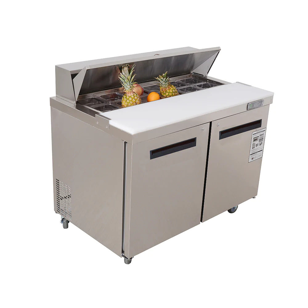 Westlake WKSR-48B 48" Double Door Sandwich Prep Table Refrigerator, Stainless Steel