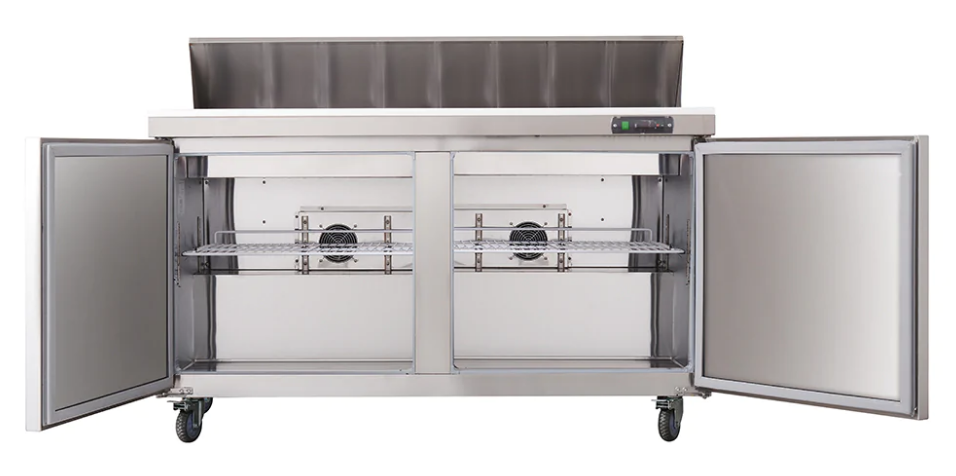 Westlake WKSR-60B 60" Double Door Mega Top Sandwich Prep Table Refrigerator, Stainless Steel
