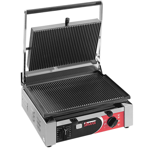 Sirman 34A2301105SI CORT R 10"x15" Panini Grill Grooved Top and Grooved Bottom with Timer