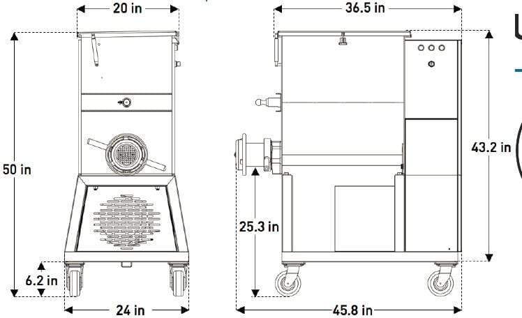 Pro-Cut KMG-32 Mixer Grinder, 7.5 HP, 220V, 3 Phase