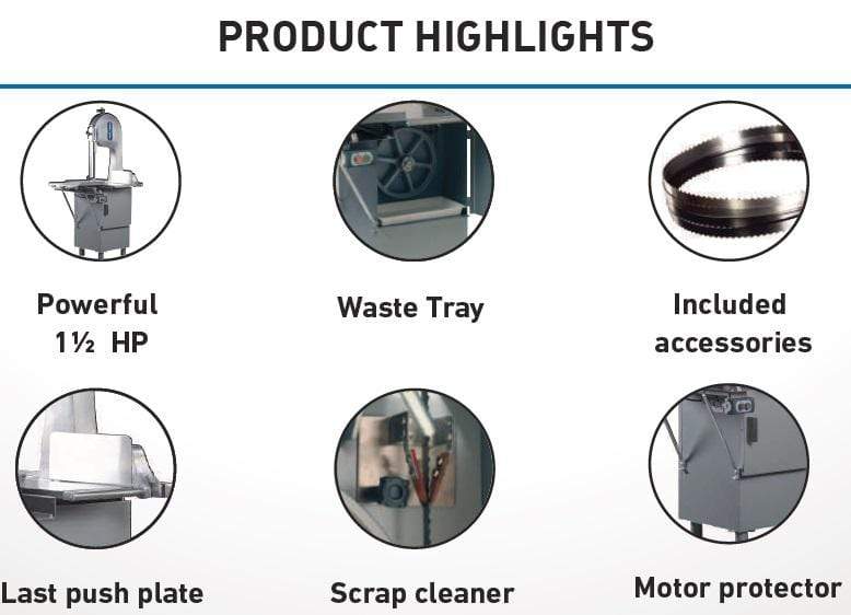 Pro-Cut KSP-116 Heavy-Duty Meat Saw, 1.5 HP, 115V, Single Phase