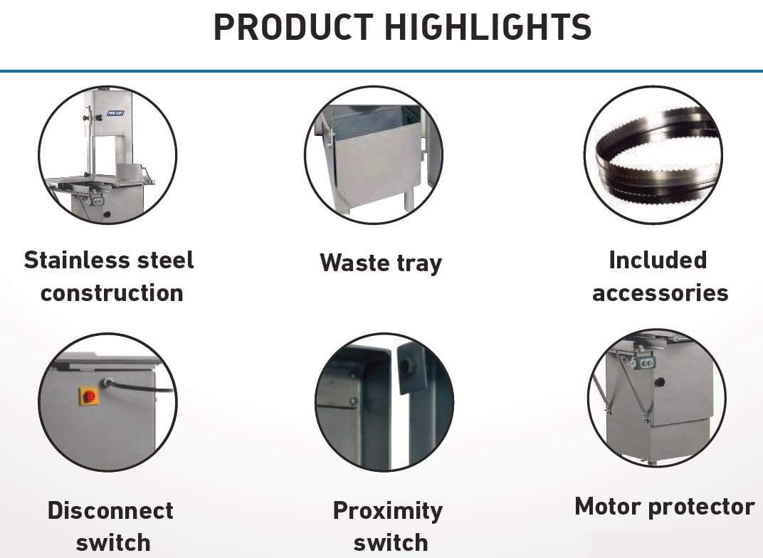 Pro-Cut KS-116-V2 Heavy-Duty Meat Band Saw, 1.5 HP, 220V