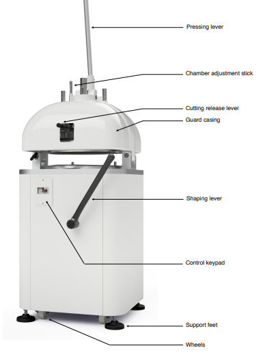 Univex SBDR30 Semi-Automatic Bun Divider/Rounder, 30 division trays