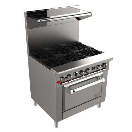 Venancio G36CO-36B 36" Range with 6 VT Burners and 1 Convection Oven, Genesis Series