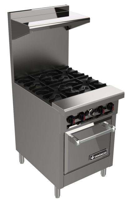 Venancio R24ST-24B 24" Elite Range with 4 Burners and 1 Oven, Restaurant Series