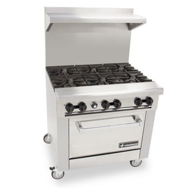 Venancio R482ST-24B24G 48" Elite Combo Range with 4 Burners, 2 Manual Griddle on right, 2 Oven, Restaurant Series