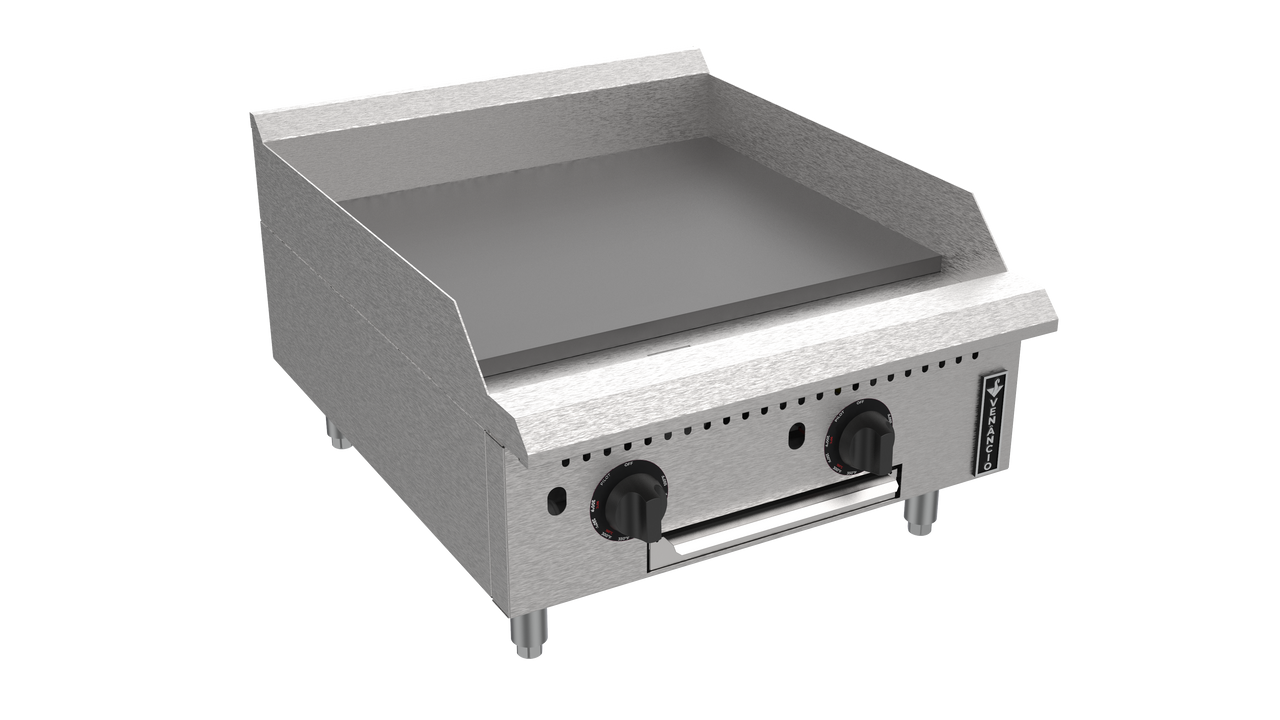 Venancio PGT24G-CT 24" Thermostatic Countertop Griddle with 2 Burners, Prime Series